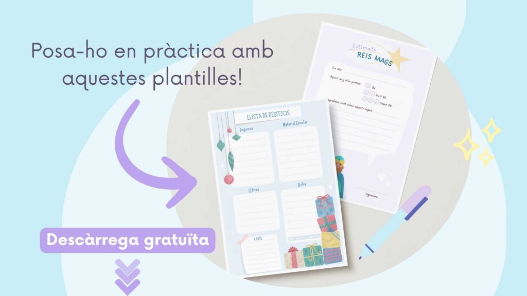 Plantilles gratuïtes activitats de lectoescriptura per Nadal carta als Reis